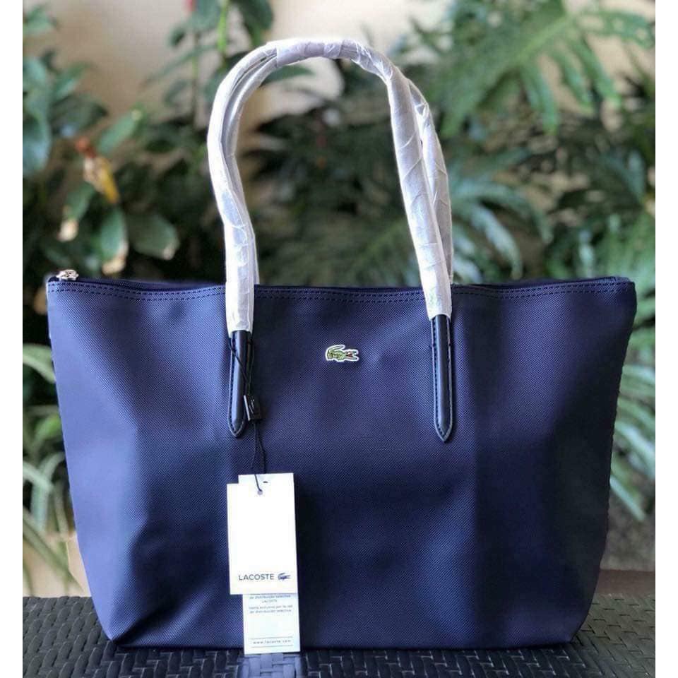lacoste tote bag navy blue