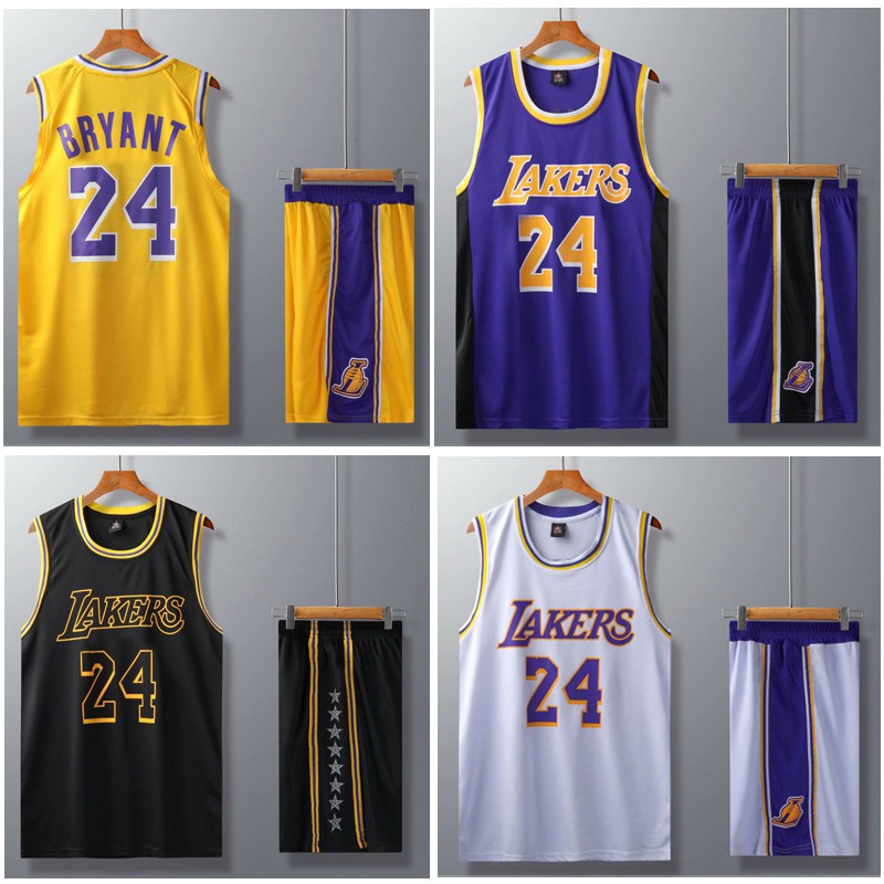 Nba Los Angeles Lakers Jersey 24 Kobe Bryant Jersey Round Neck Tops Shorts Jersey Set Basketball Uniform Kits Shopee Philippines