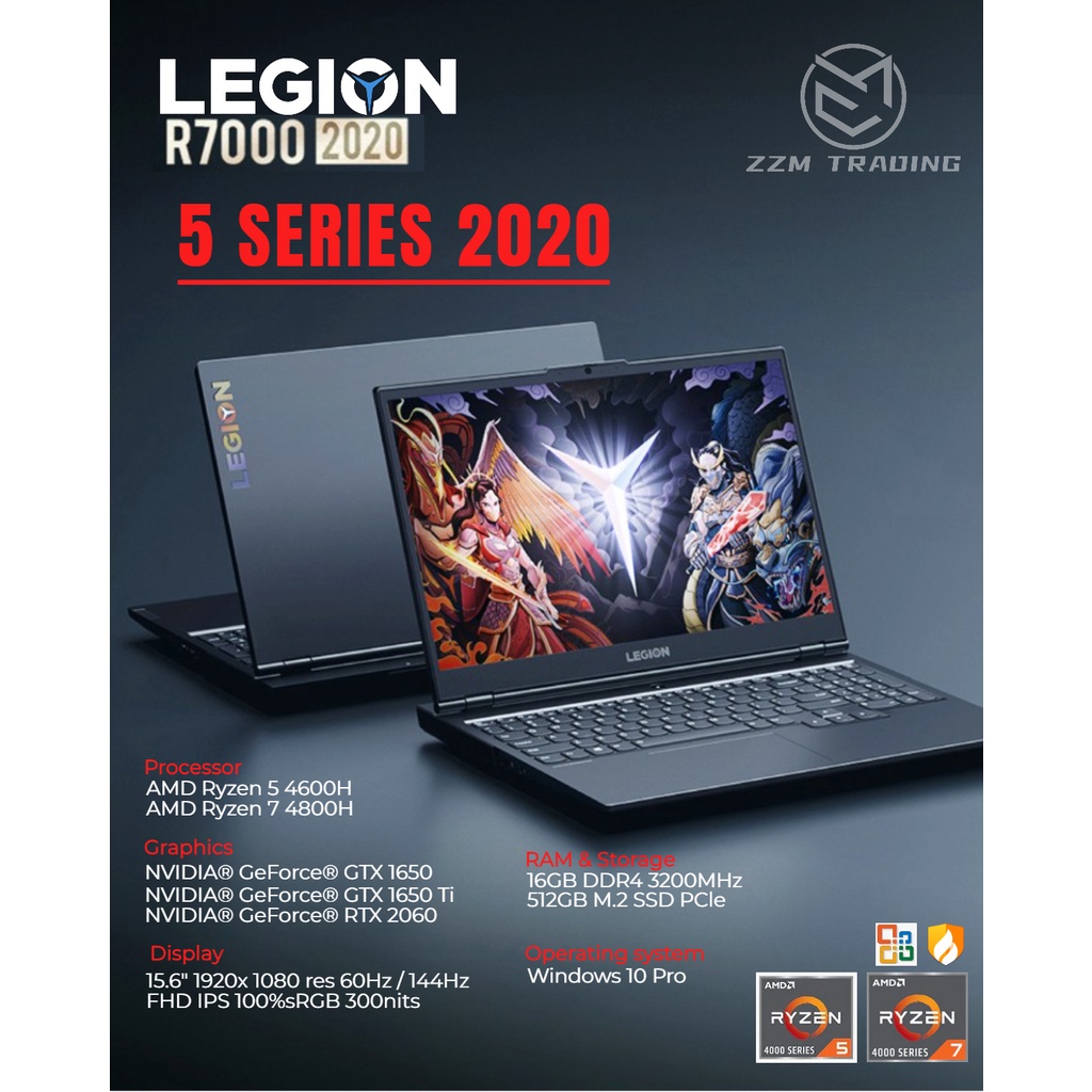 Lenovo Legion R7000 /Legion 5 Series Ryzen 5 4600H/ R7-4800H 15.6" FHD ...