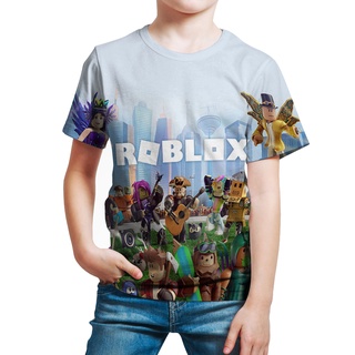 *3-13 Years Old *110-160* Roblox Boys T-shirt Kids Game 3D T-shirt Clothes Cartoon Unisex Boys Girls Short Sleeve Round Neck Summer Shirt #6