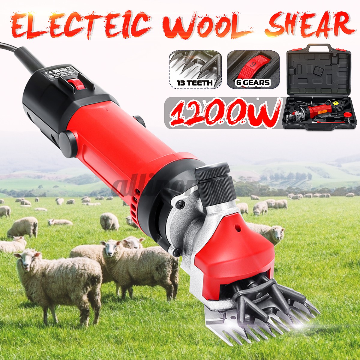1200W Electric Heavy Duty Horse Sheep Hair Clipper Equine Shears