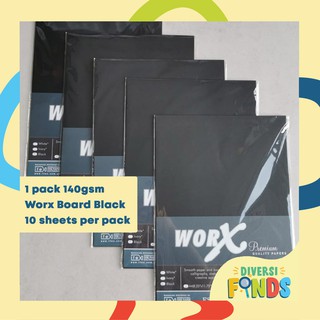 1PACK BLACK Color WORX or BLACKGOLD Specialty Paper / Board - 120 / 140 / 200 / 290gsm A4 Size