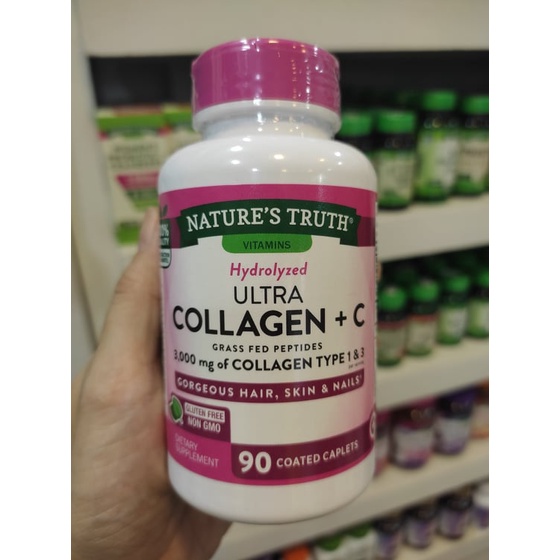 Nature's Truth Vitamins Hydrolyzed Ultra Collagen + C 3,000mg Collagen ...
