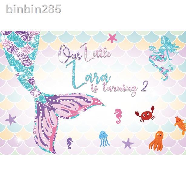 Banner background⊕Customized Mermaid Party Backdrop Cloth for Mermaid Theme  Birthday Party Supplies | Shopee Philippines