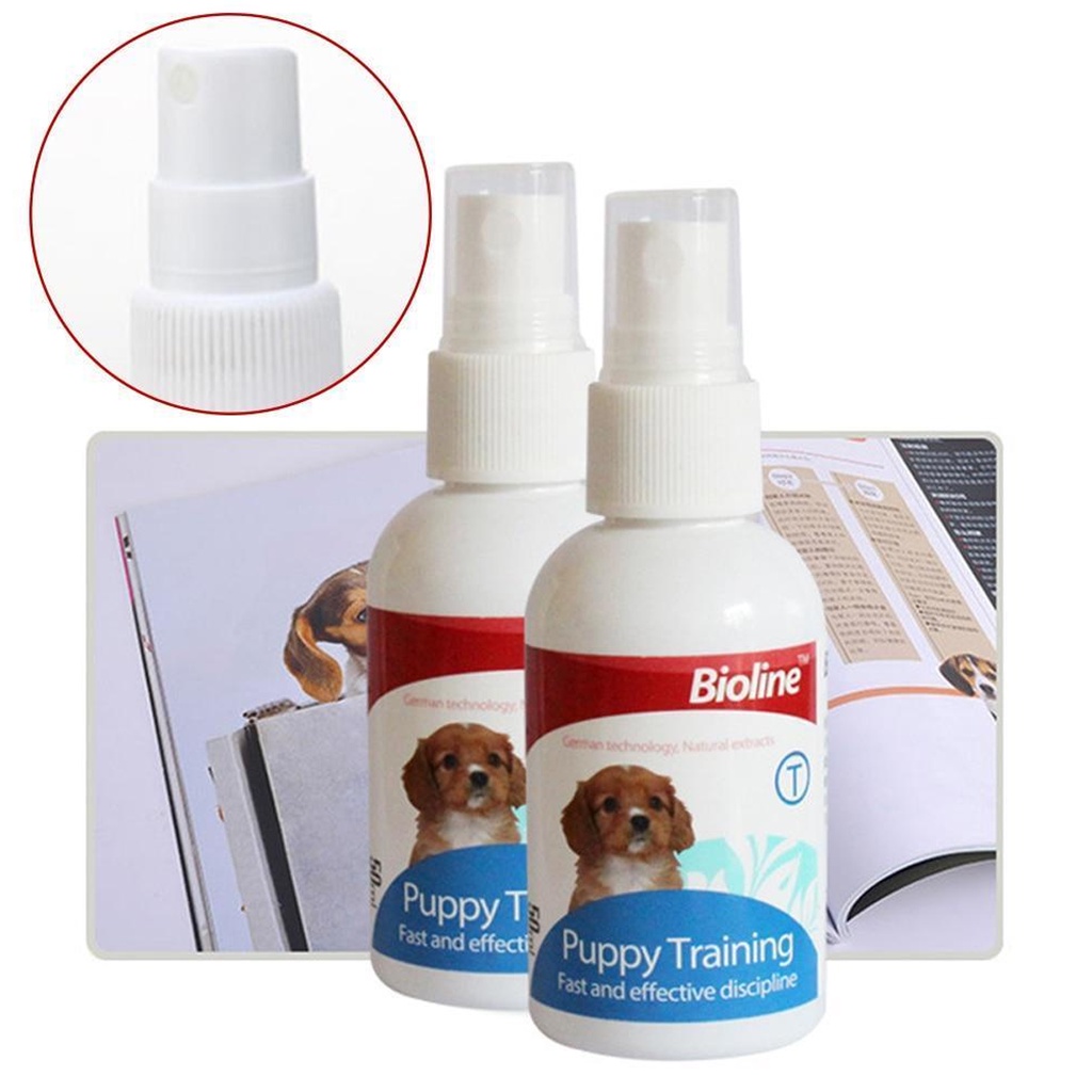50ml and 120ml Bioline Dog Training Spray Pet Potty Aid Training Liquid Puppy Trainer #3