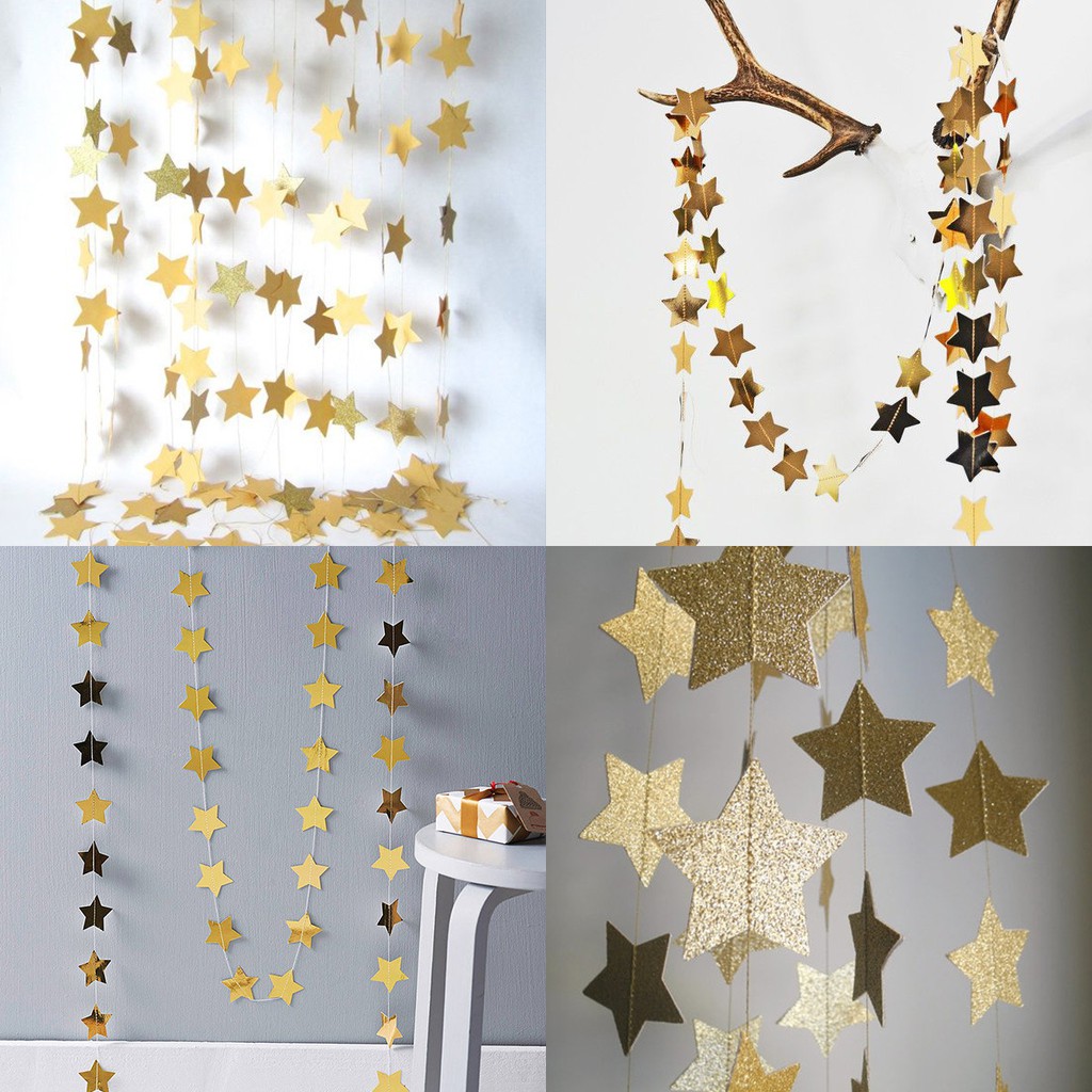 5M Star Chain Garland Decoration Star String Birthday Party Decoration ...