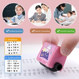 Number Rolling Stamp Addition And Subtraction Seal Stamp Math Practice for Kids with free ink