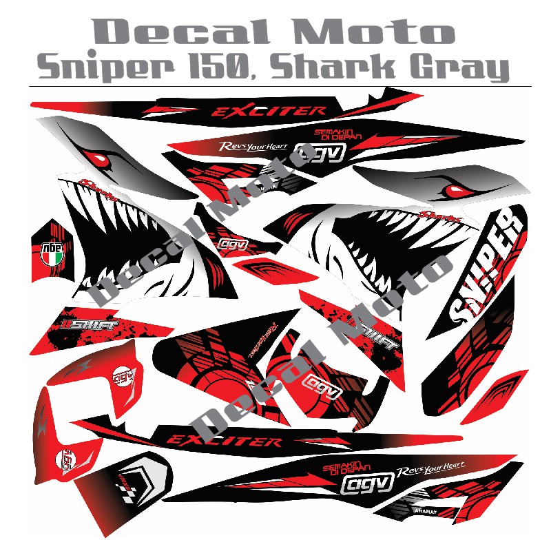 Decals Sticker Motorcycle Decals For Yamaha Sniper 150 Shark Gray Shopee Philippines