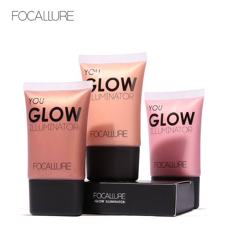 FOCALLURE Skin Glow Highlight Liquid Face Brighten Cream 4 Colors
