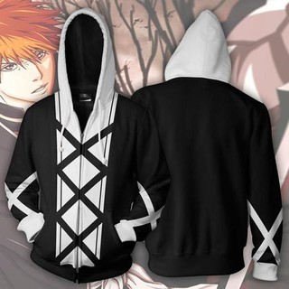 Japanese Anime Bleach 3d Hoodie Jacket Zipper Cosplay Coat Shopee Philippines