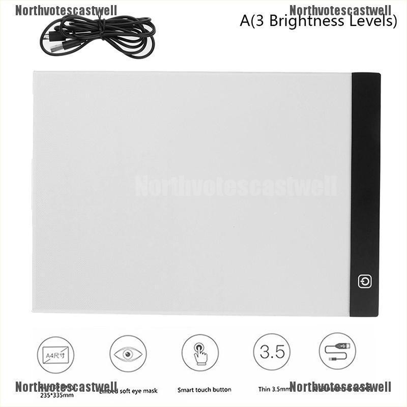 Northvotescastwell Dimmable USB A4 LED Light Box Tracing Board Art Stencil Drawing Pattern Pa NVCW