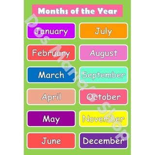 DAYS OF THE WEEK and MONTHS IN A YEAR EDUCATIONAL KIDS CHARTS | Shopee ...