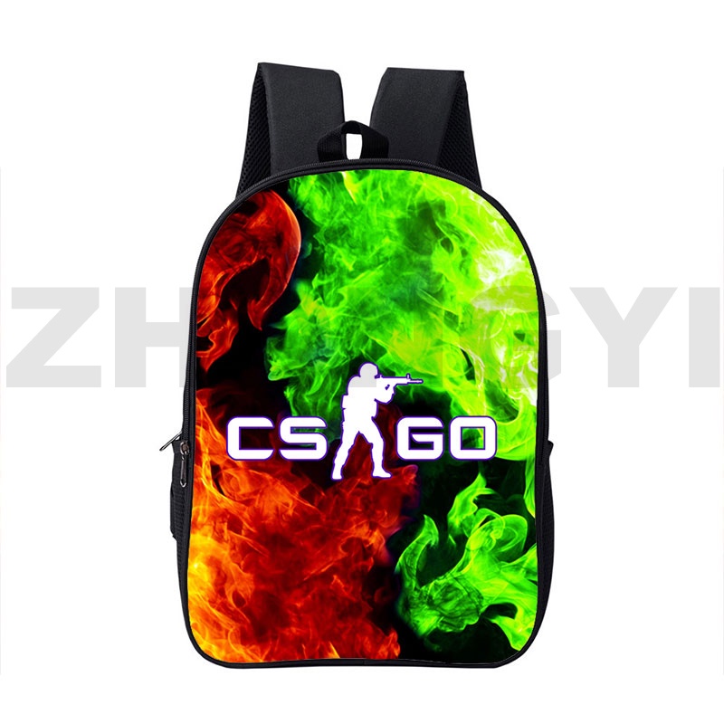 3D Print Anime Canvas Double Zipper CSGO Backpacks Mochila Cartoon 16
