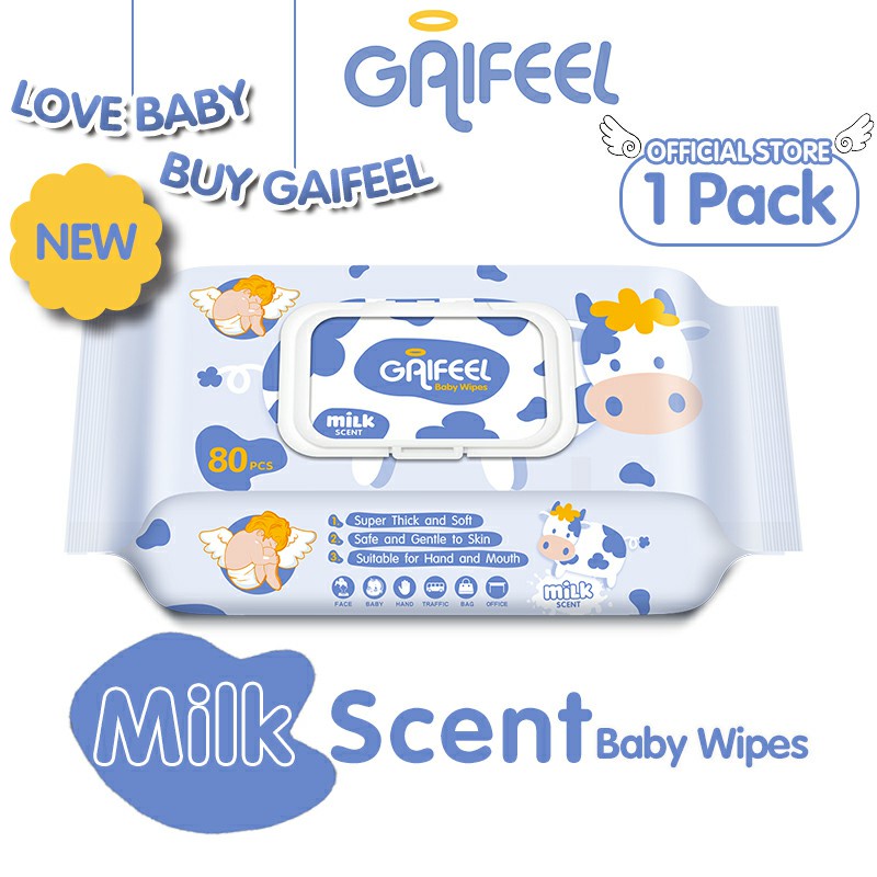 GAIFEEL Baby Wipes Milk Scent Baby Wipes 80PCS(1 Pack) Shopee Philippines