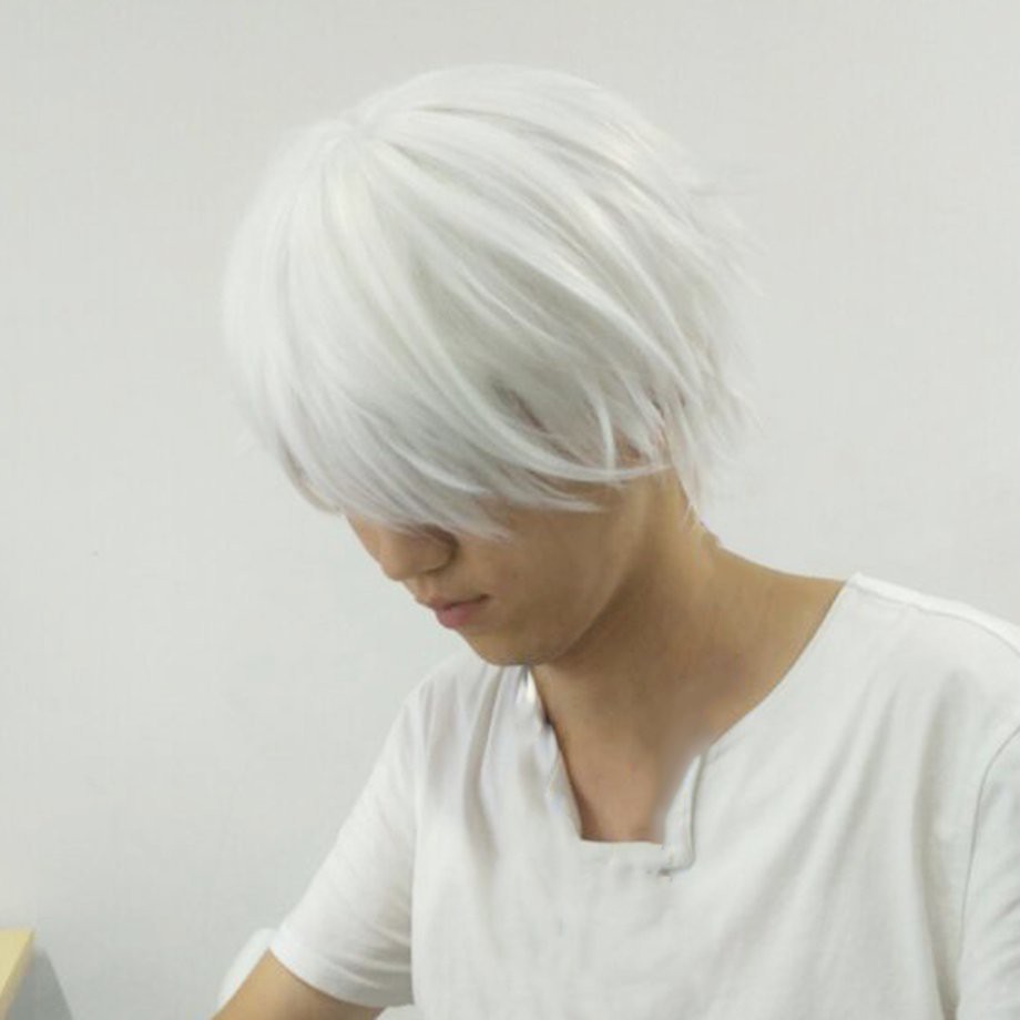 short white anime wig