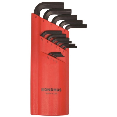 15 pc. Bondhus Ball Point Long Arm Hex Key Allen Wrench Set in Plastic Caddy 1.27 to 10mm 10995