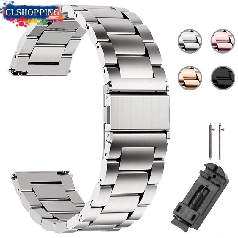 Stainless steel strap Smart Watch Strap 16mm 18mm 19mm 20mm 22mm 24mm, Metal Straps for Mens & Women