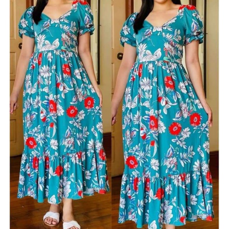 Maxi Floral Design Dress Shopee Philippines