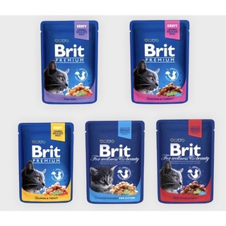 BRIT Wet Food Pouch in GRAVY CHUNK for Cats 100g Pet Essentials