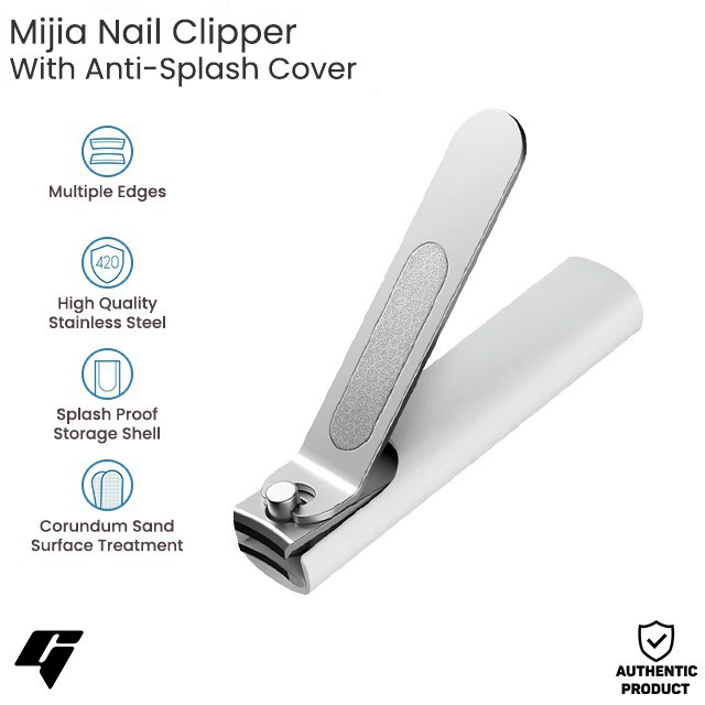 Mijia Nail Clipper with Anti-Splash Cover Stainless Steel Fingernail ...
