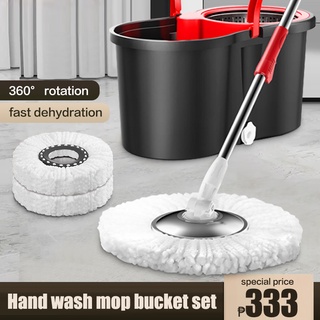 Rotary Mop Bucket Set 360° Stainless Steel Fiber Mop Floor Sweeping Wet and Dry Scrubbing Flat Mop #2