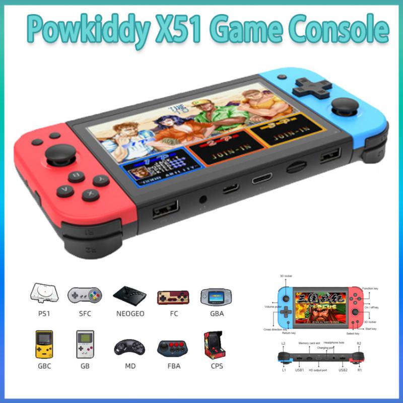 POWKIDDY X51 Handheld Game Console 5 Inch Large Screen Children Gift