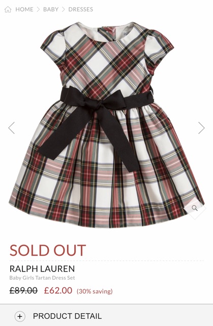 ralph lauren baby girl tartan dress