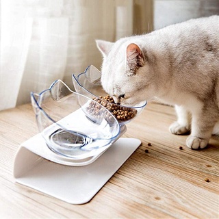 Cat Dog Elevated Bowl 15 DEGREE Raised Food Container Stand Pet Cat Food Water Feeder Double Bowl