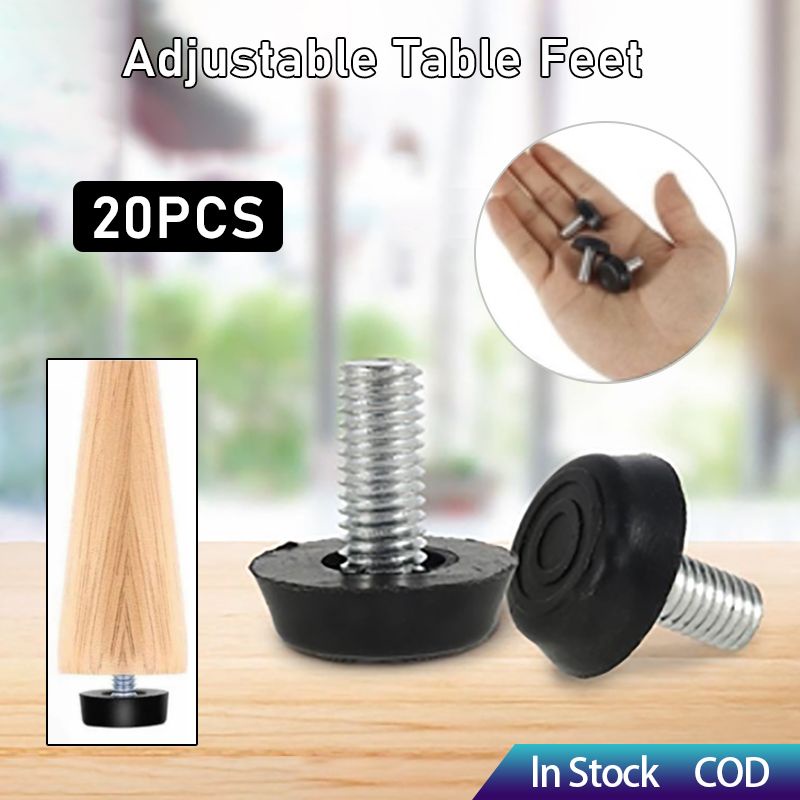 20PCS Adjustable Table Feet M8 Screws On Furniture Levelers Thread