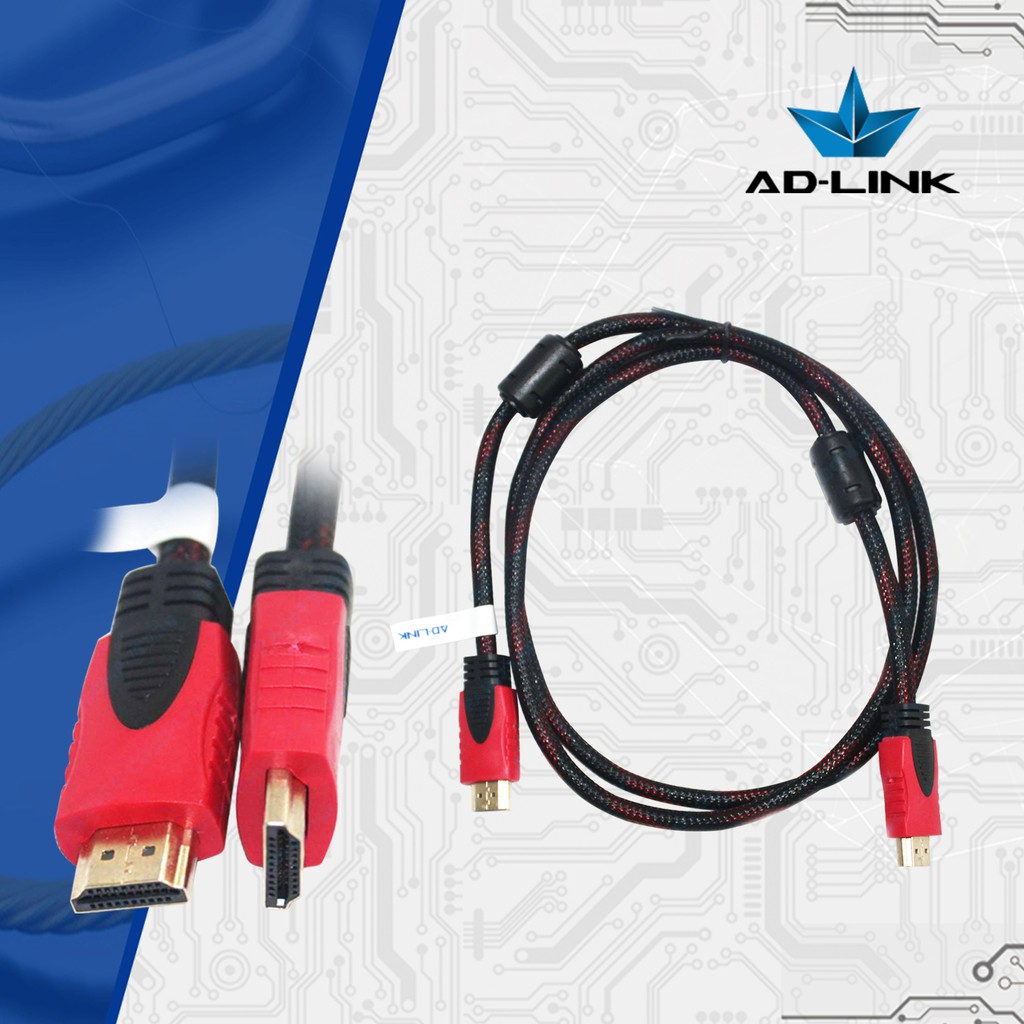 ADLINK 1.5Meters Hdmi Cable(MM) Copper And Steel Red Mesh Shopee