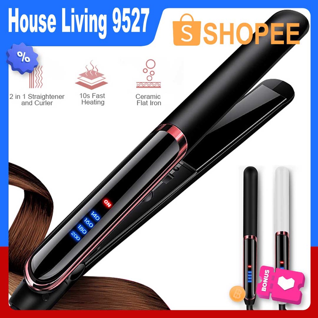Mini Negative Ion Hair Straightener Temperature Adjustable Curling Iron Advanced Panel Smart