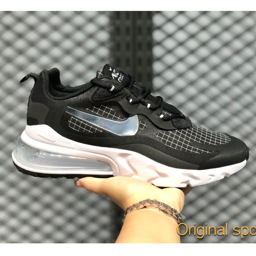 Nike Air Max 270 React Black And White Silver Back Half Foot Unit And Running Shoe Shopee Philippines