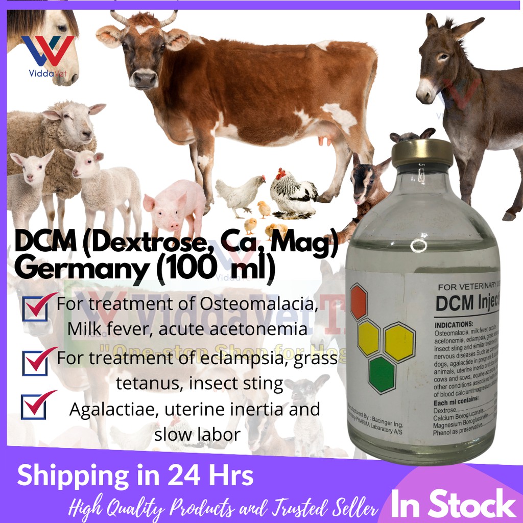 DCM  (Dextrose, Calcium, Magnesium) Germanay for animals 100 mL  | Shopee Philippines