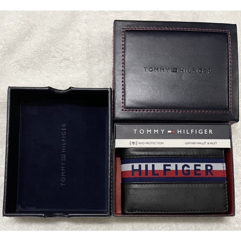 Tommy Hilfiger Genuine Leather RFID Wallet Black Shopee Philippines
