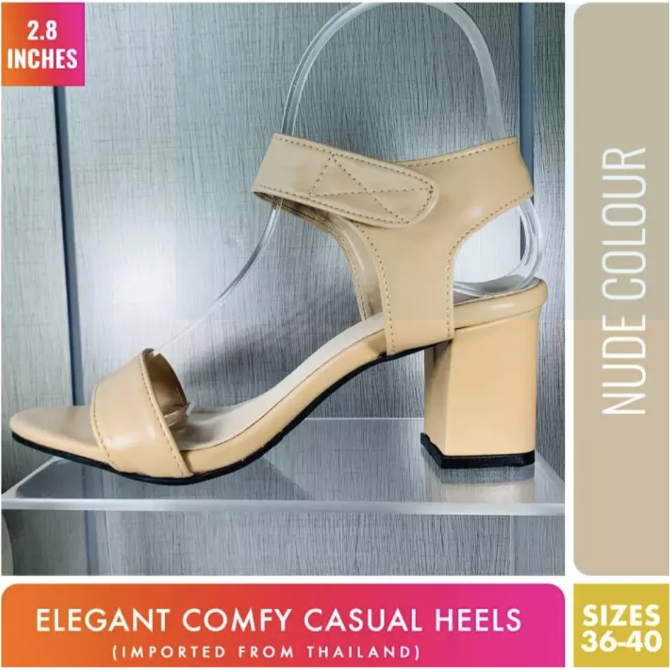 casual nude heels