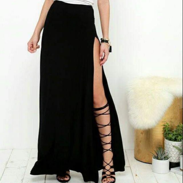 plus size maxi skirt with split