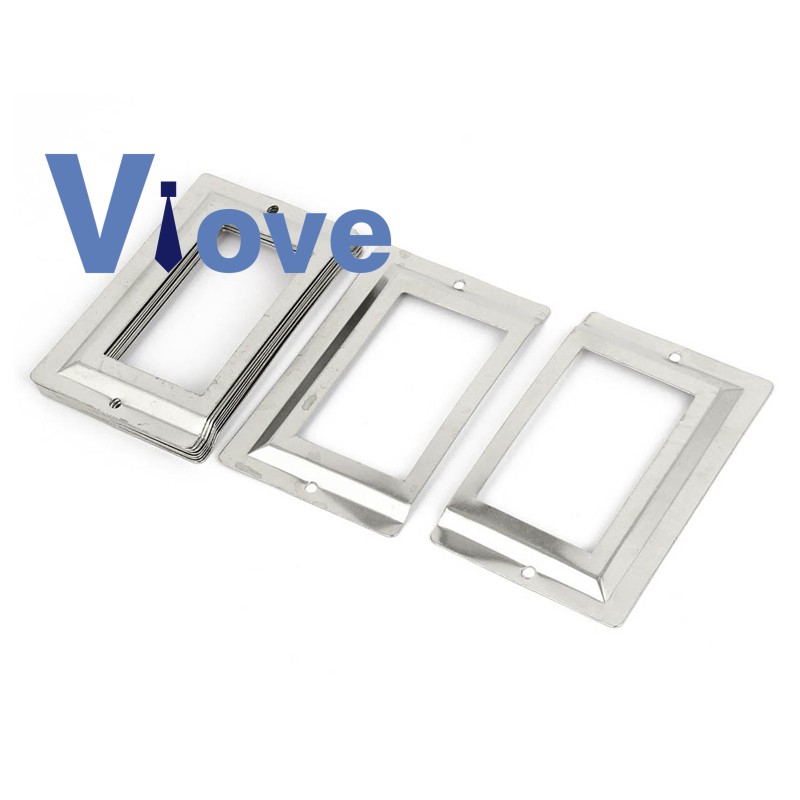 Post Office Library File Drawer Metal Tag Label Holder Silver