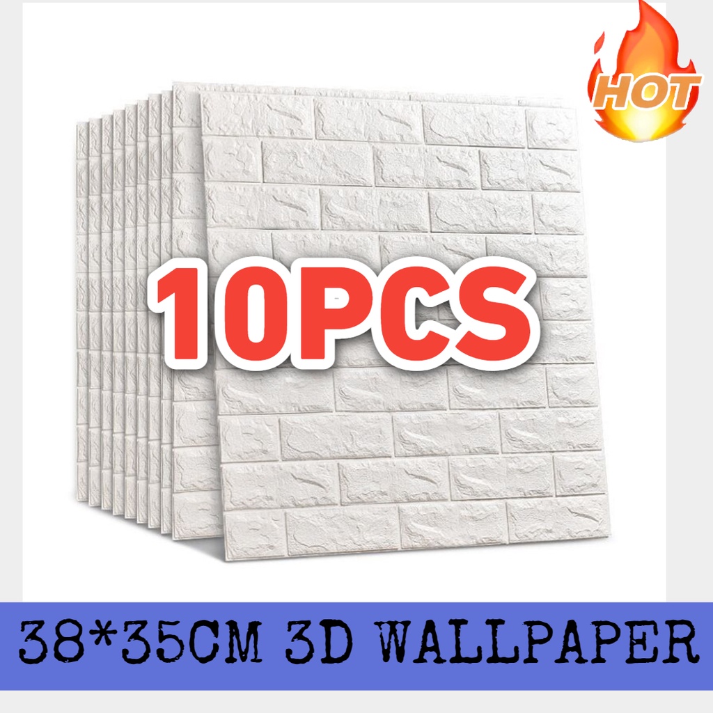 10pcs 3D Brick Wallpaper Ceiling Wallpaper Design Wall Tiles Sticker 3d