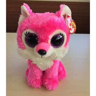 4pcs 6" TY Beanie Boo's Sierra Great Wolf Glitter Eyes Plush Anmials Toys New 