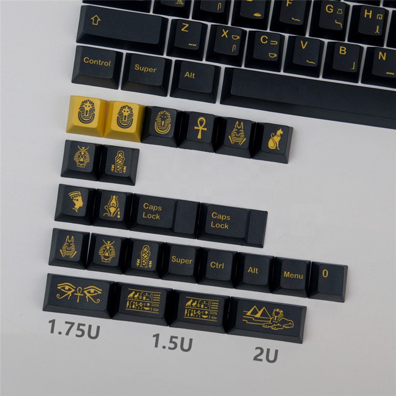 Egyptian Pharaoh 128 Keys PBT Dye Sublimation Cherry Profile Keycaps