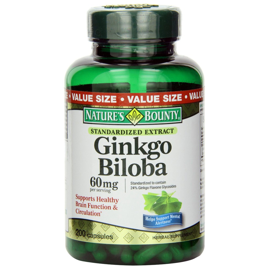Nature's Bounty Ginkgo Biloba 60 mg, 200 Capsules Shopee Philippines