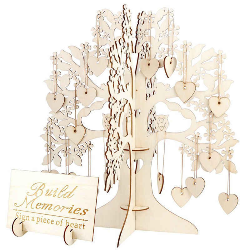 Family Tree Wedding Guest Book 3d Wooden Guest Sign Book Rustic