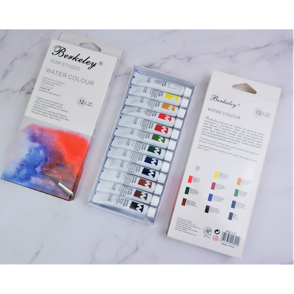 Berkeley Watercolor Paint in Tubes - 12 Colors per Set | Shopee Philippines