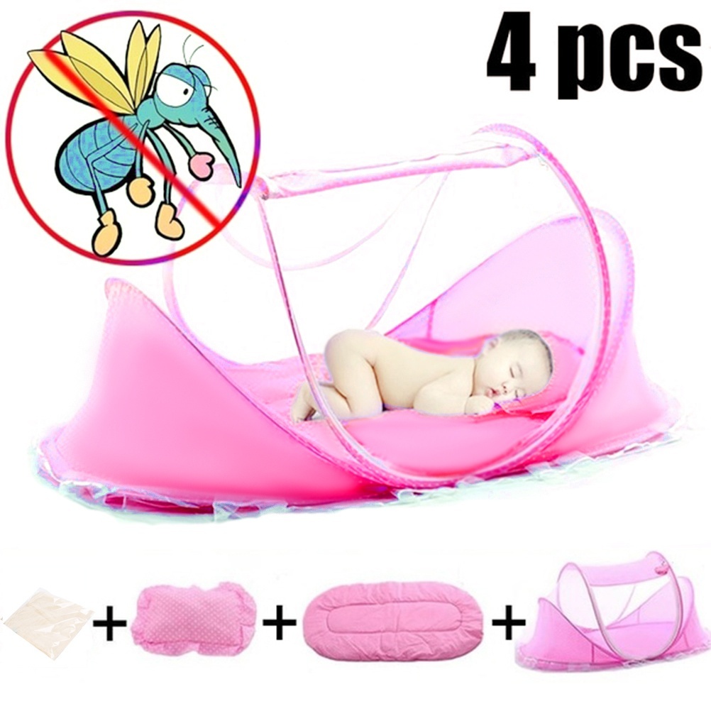 1/4Pcs/Set Baby Crib Netting Portable Foldable Baby Bed Net Polyester