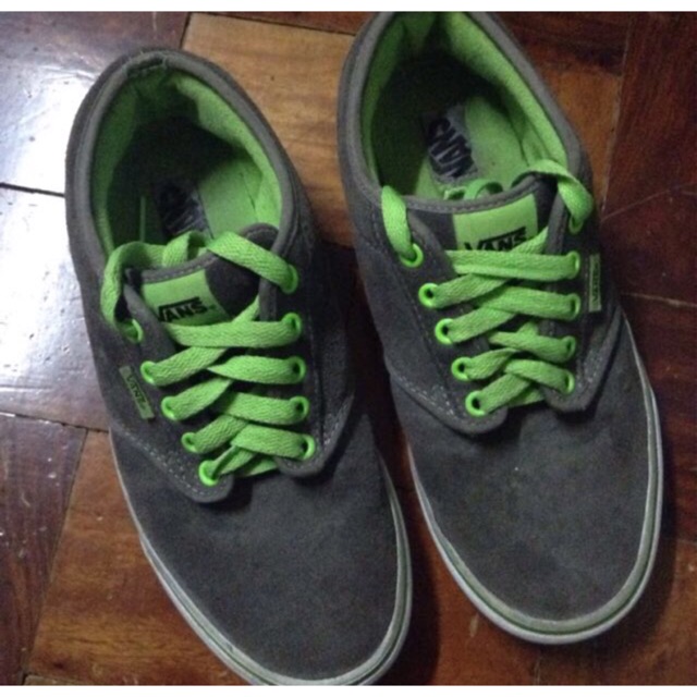 green and grey vans