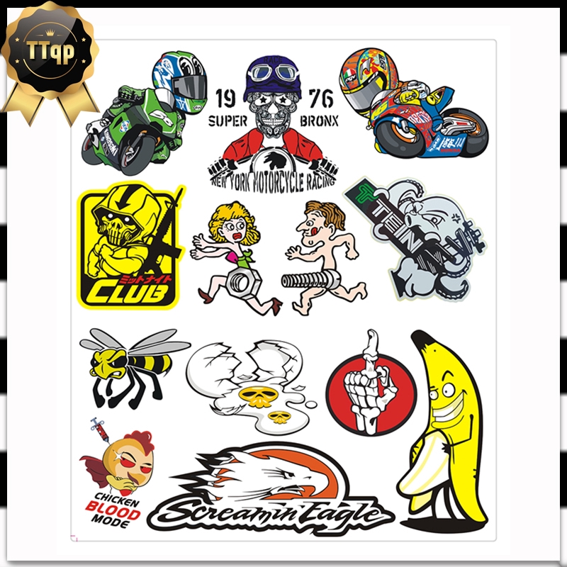 1 Set Reflective Funny Motorcycle Stickers Decals Shopee Philippines