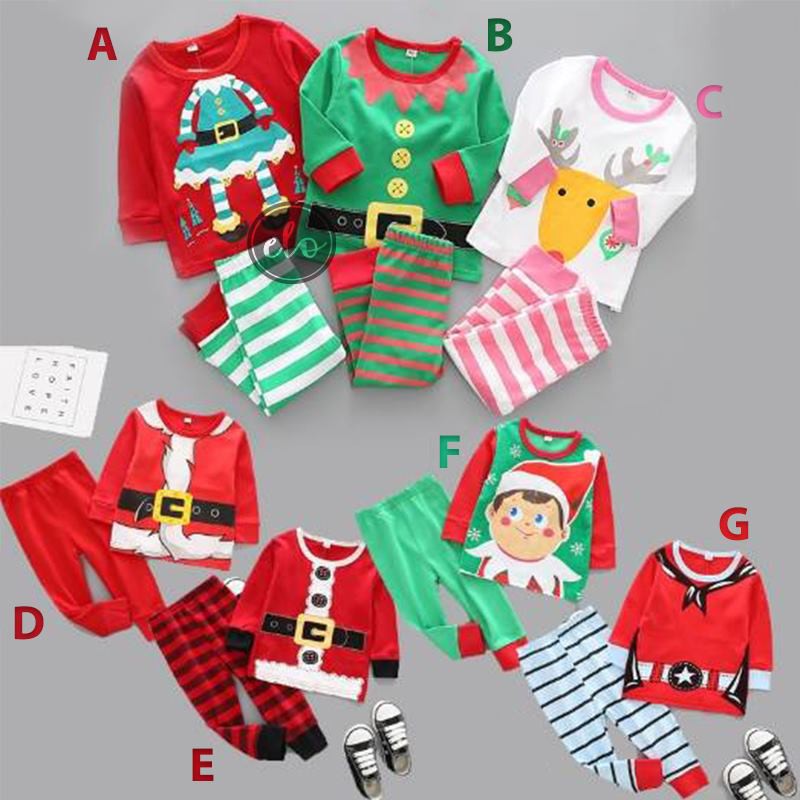 Christmas Pajama Sets for Babies and Kids Set A