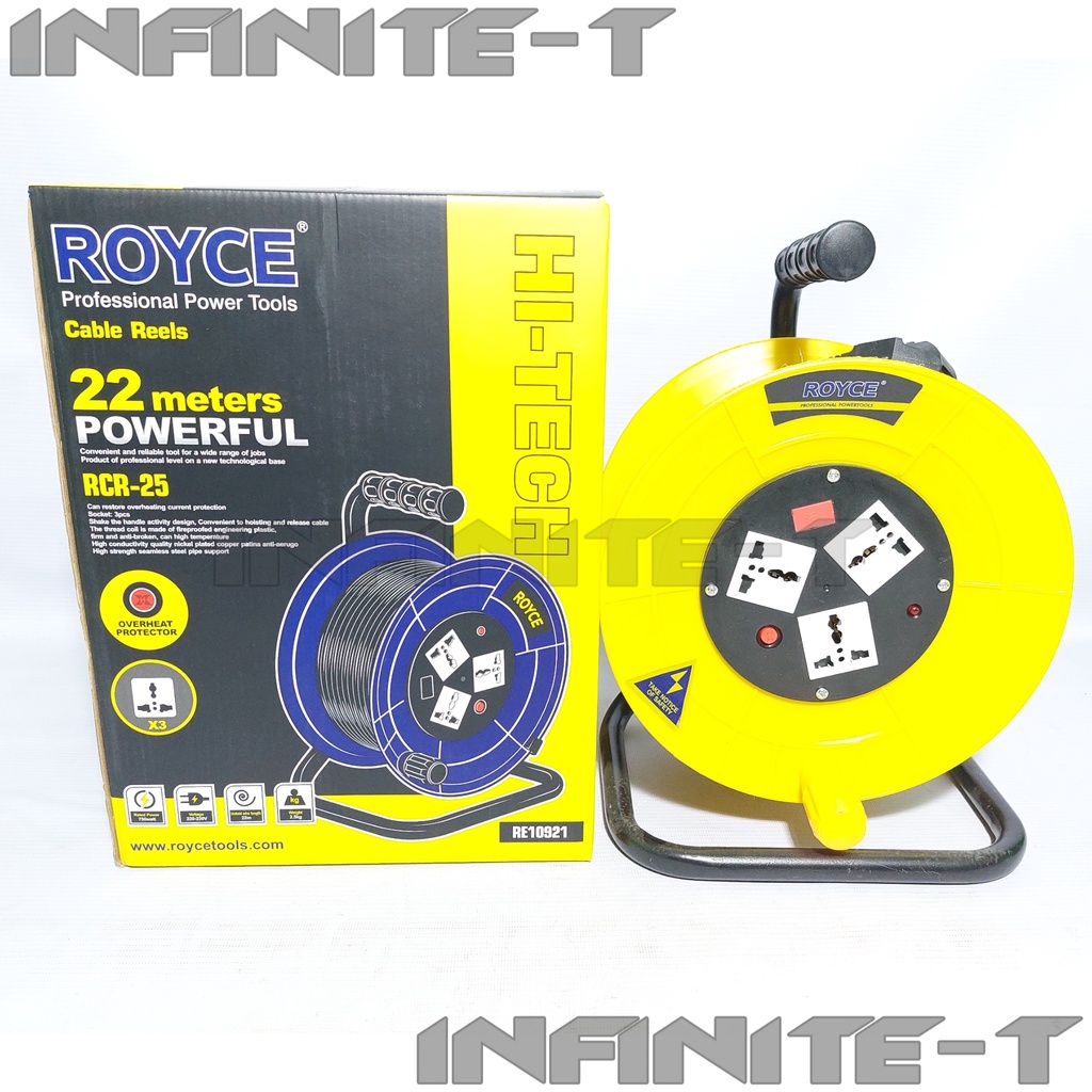 Royce Cable Reels/Extension Cord 22 Meters RE10921 (3 Socket) | Shopee ...