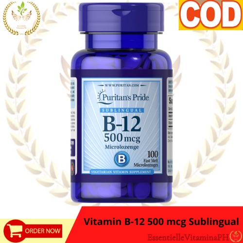 Puritan's Pride Vitamin B12 500 mcg Sublingual 100 Microlozenges Shopee Philippines