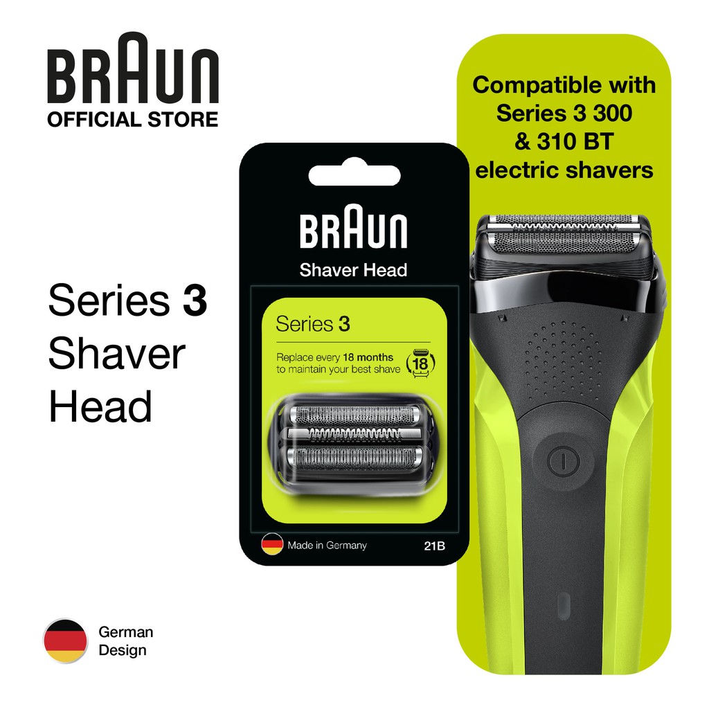 Braun Series 3 replacement shaver head 21B - Black - Men Shaver -  Compatible with: 300s and 310s | Shopee Philippines